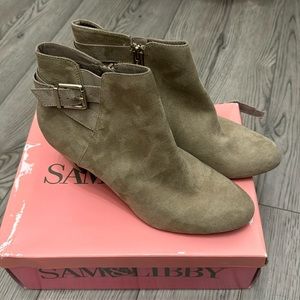 Tan Sam & Libby booties. Gently used. Size 10.